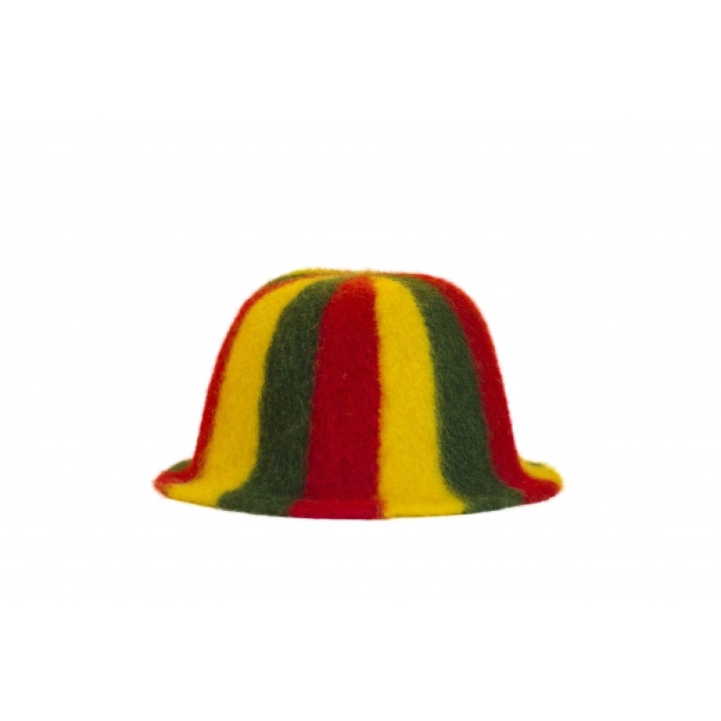 Cappello da sauna - A righe, giallo, verde, rosso