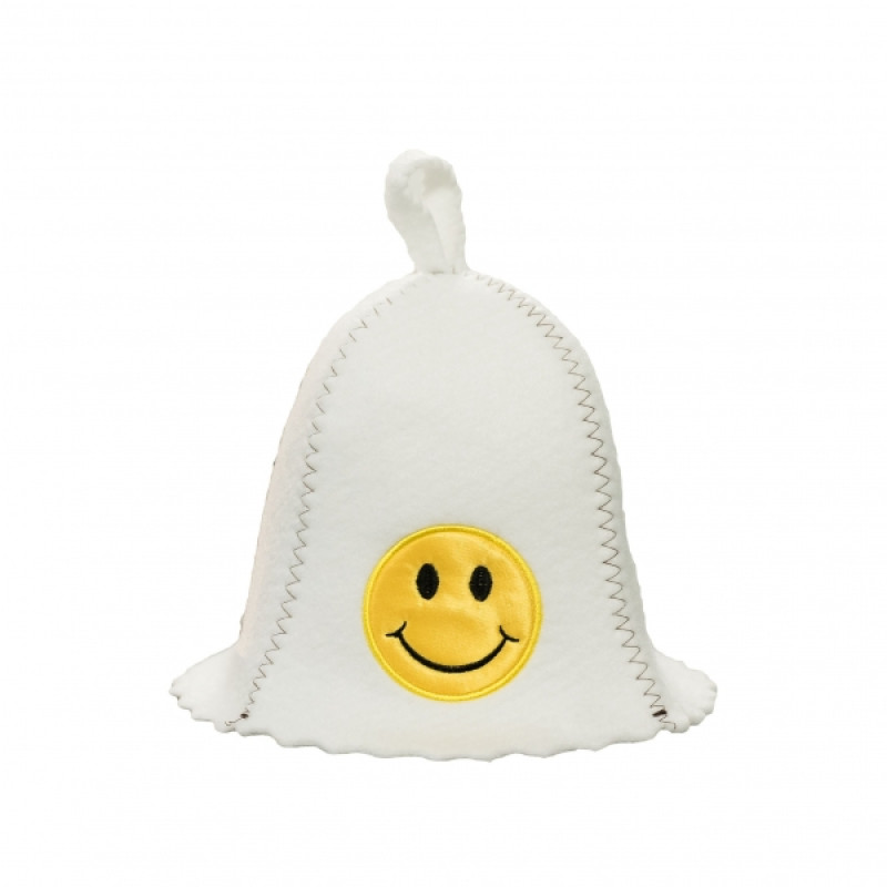Cappello da sauna - sorriso, bianco