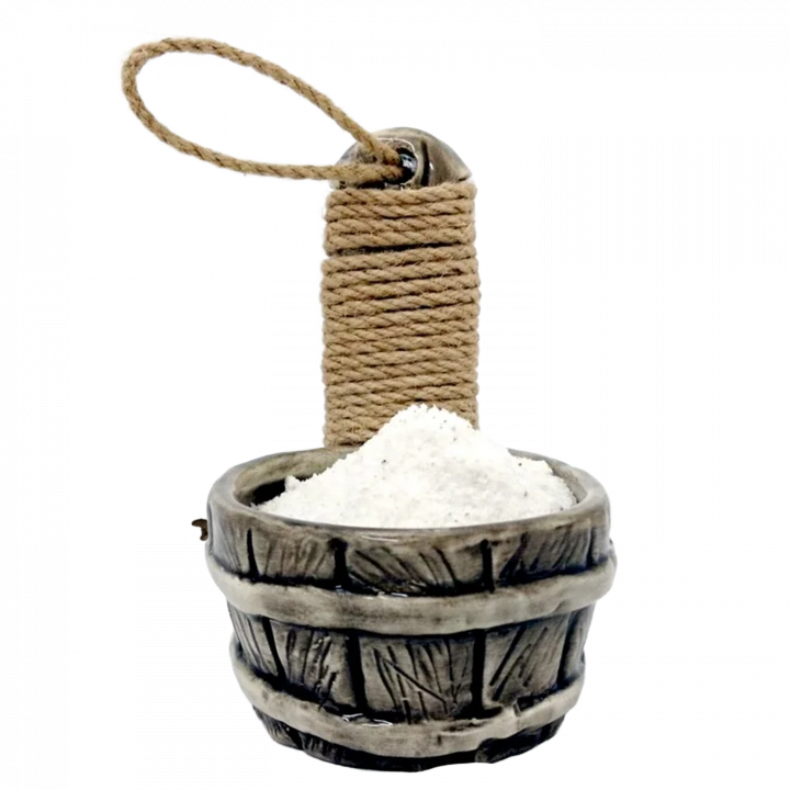 Contenitore di sale in ceramica per sauna - barile 200 ml