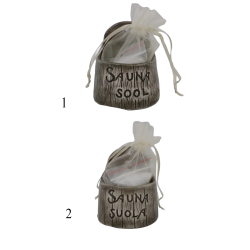 Contenitore per sale in ceramica per sauna - scuro 120 ml 