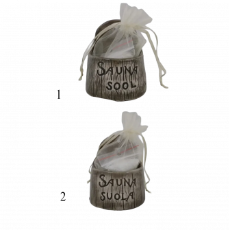 Contenitore per sale in ceramica per sauna - scuro 120 ml
