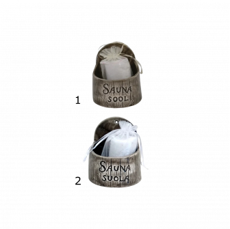 Contenitore per sale in ceramica per sauna - scuro 250 ml