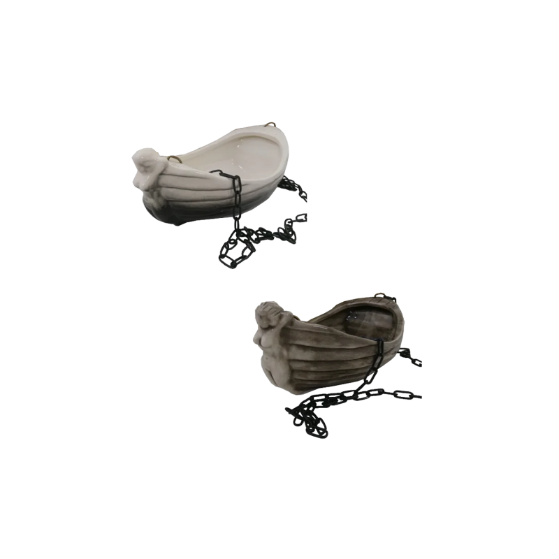 Contenitore in ceramica per profumi - barca con ragazza