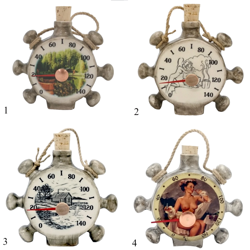 Termometro per sauna in ceramica - timone della nave