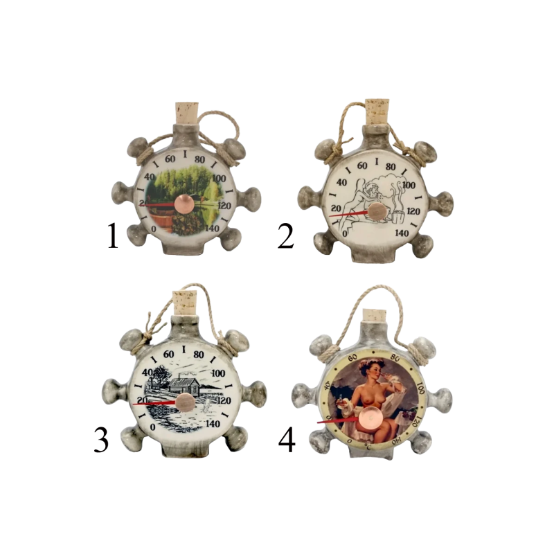 Termometro per sauna in ceramica - timone di nave