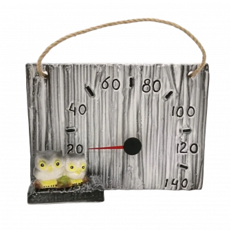 Termometro per sauna in ceramica - gufi