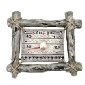 Termometro per sauna in ceramica - in una cornice di rametti - 0