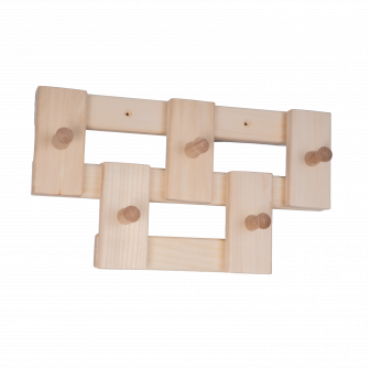Appendiabiti in legno di tiglio con 5 ganci