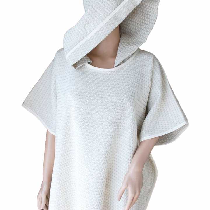 Asciugamano poncho in lino con cappuccio
