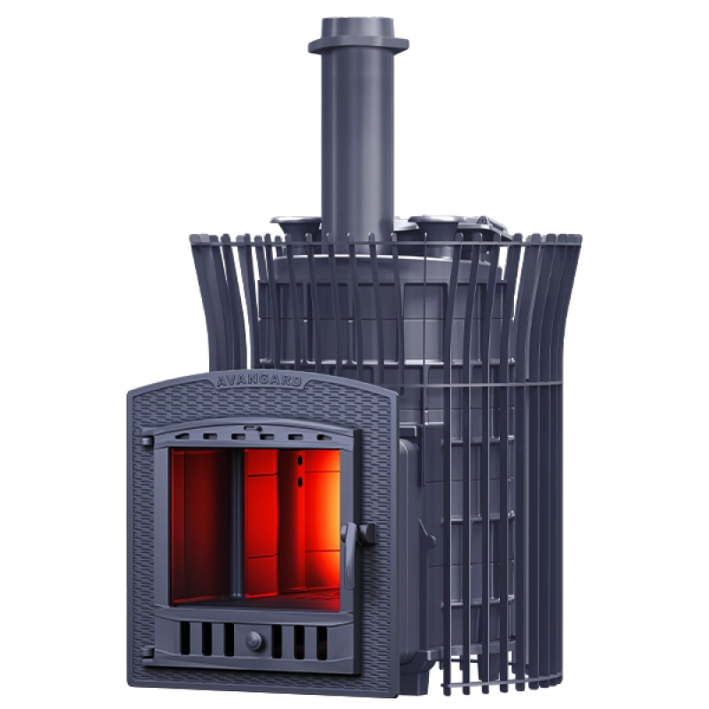 Stufa a legna per sauna GEFEST - Avangard ZK Uragan 25 (P2) in griglia a tulipano