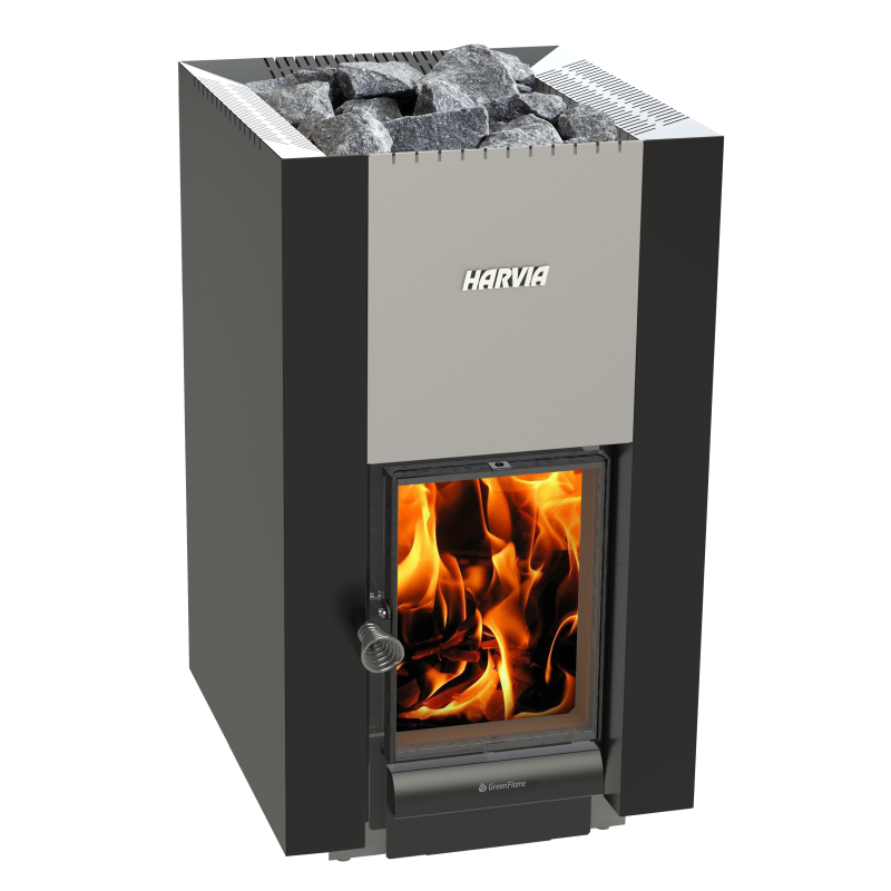 Stufa a legna per sauna - HARVIA 22 GreenFlame nera