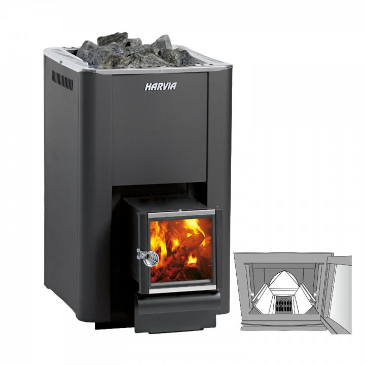 Stufa a legna per sauna - Harvia Pro 20 SL BimSchV2 nera