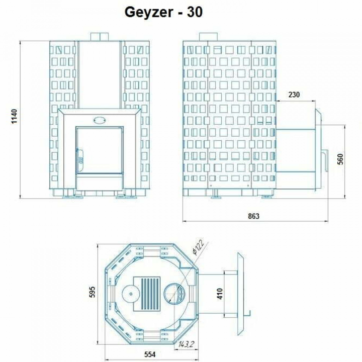 Stufa a legna per sauna - NOVA GEYZER 30