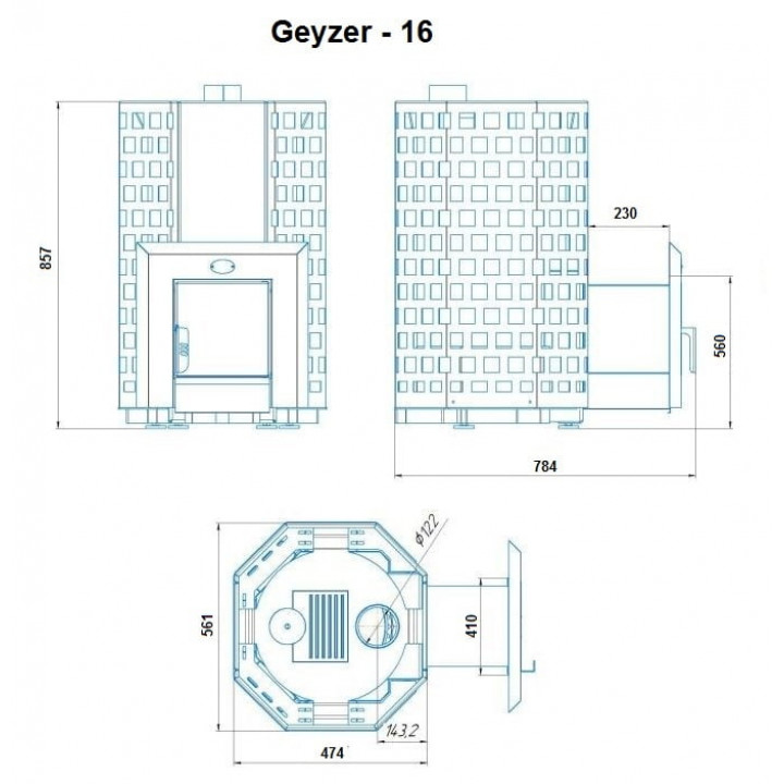 Stufa a legna per sauna - NOVA GEYZER 16