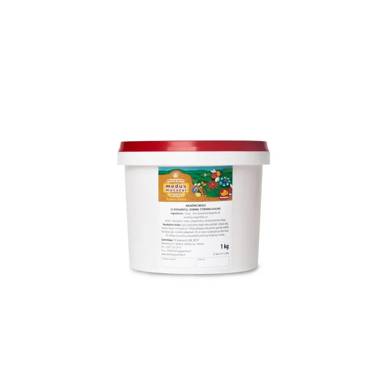 MIELE DA MASSAGGIO rinfrescante e stimolante con oli essenziali di bergamotto e lavanda, 1 kg