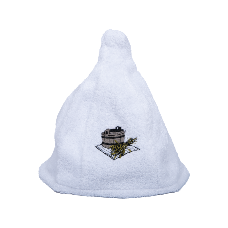 Cappello da sauna in cotone - BIANCO