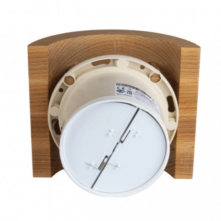 Ventilatore per sauna MM-S con valvola posteriore e finitura in legno curvato d/100mm