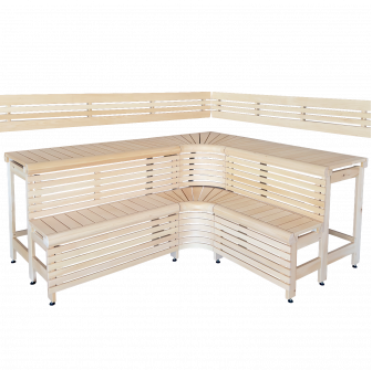 Panchine modulari per sauna con design “Sun Corner” 2114 × 2406 mm