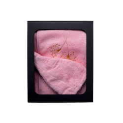 Set regalo in confezione regalo per LEI. Cappello e grembiule da sauna da donna - ROSA 