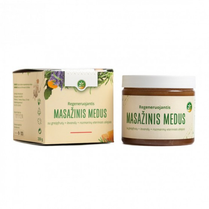 Miele da massaggio con oli essenziali di pompelmo, lavanda e rosmarino, 250 g