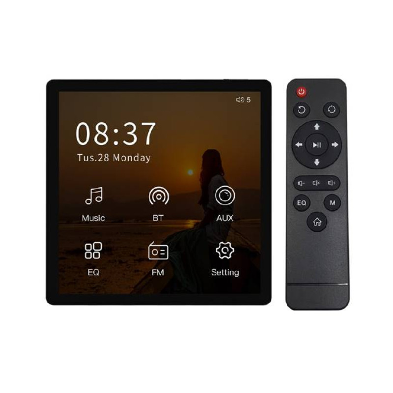 Amplificatore per montaggio a parete BT touch screen Amplificatore audio stereo domestico U1. Nero