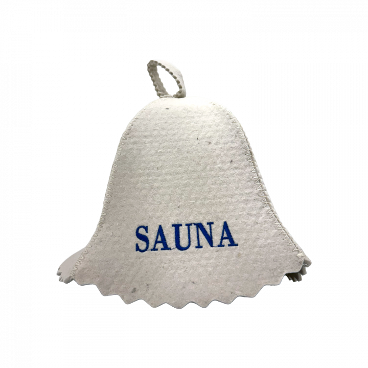 Cappello da sauna - SAUNA, con scritta blu