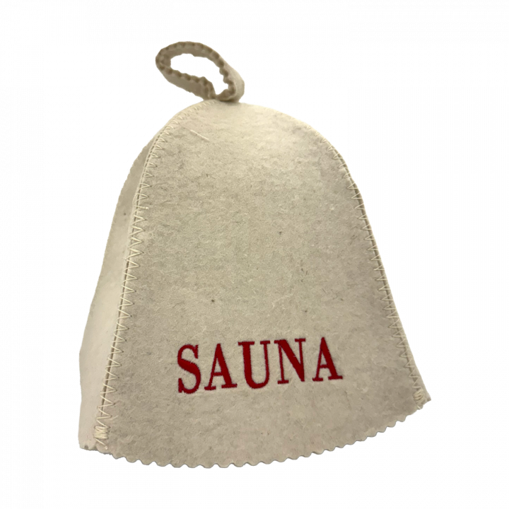 Cappello da sauna - Sauna, con scritta rossa