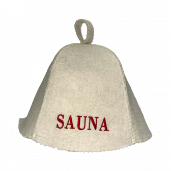 Cappello da sauna - Sauna, con scritta rossa