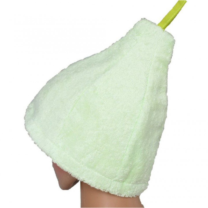 Set regalo in confezione regalo per LEI. Cappello e grembiule da sauna da donna VERDE CHIARO