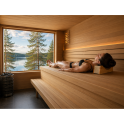 Poggiatesta per sauna in legno di ontano con rivestimento in tessuto - 2