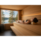 Poggiatesta per sauna in legno di ontano con rivestimento in tessuto