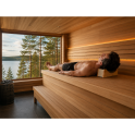 Poggiatesta per sauna in legno di ontano con rivestimento in tessuto - 3