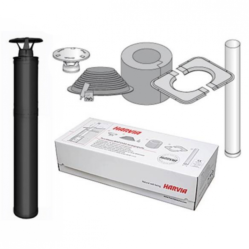 Kit camino isolato in acciaio - HARVIA, nero