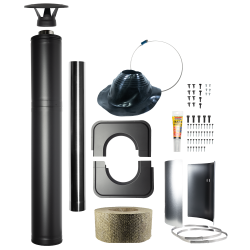 Kit camino isolato in acciaio - HARVIA, nero 