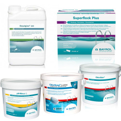 Kit di manutenzione con cloro, per piscine con filtro di grandi dimensioni  Kit di manutenzione con cloro, per piscine con filtro di grandi dimensioni