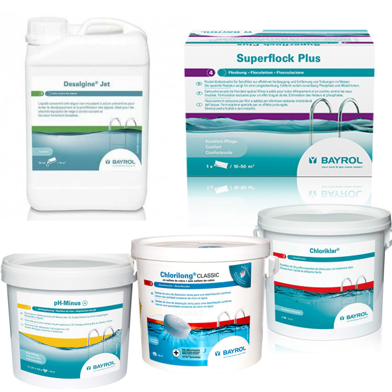 Kit di manutenzione con cloro, per piscine con filtro di grandi dimensioni