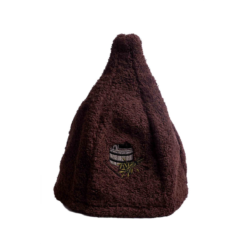 Cappello da sauna in cotone - MARRONE