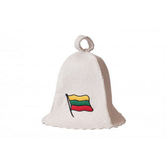 Cappello da sauna - bandiera lituana, bianco