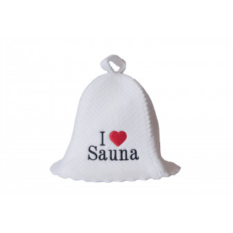 Cappello da sauna - I love sauna, bianco