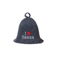 Cappello da sauna - I love sauna, grigio 