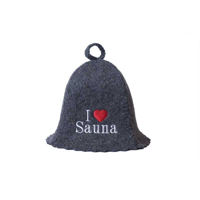 Cappello da sauna - I love sauna, grigio