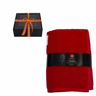 Asciugamano in confezione regalo, HARVIA, 70 x 140 cm, rosso