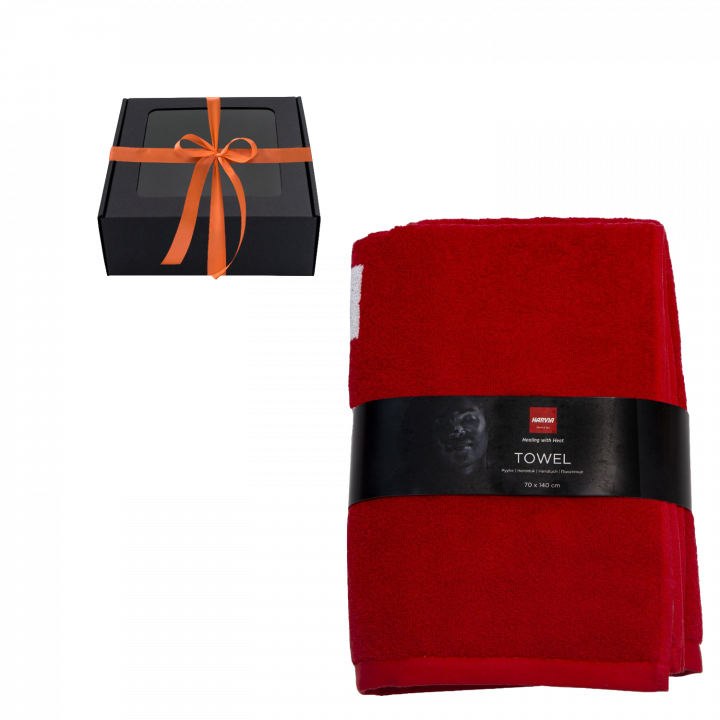Asciugamano in confezione regalo, HARVIA, 70 x 140 cm, rosso
