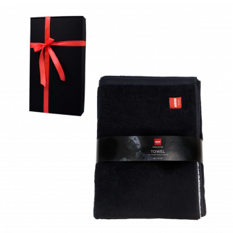Asciugamano HARVIA #healingwithheat in confezione regalo, 90 x 170 cm, nero