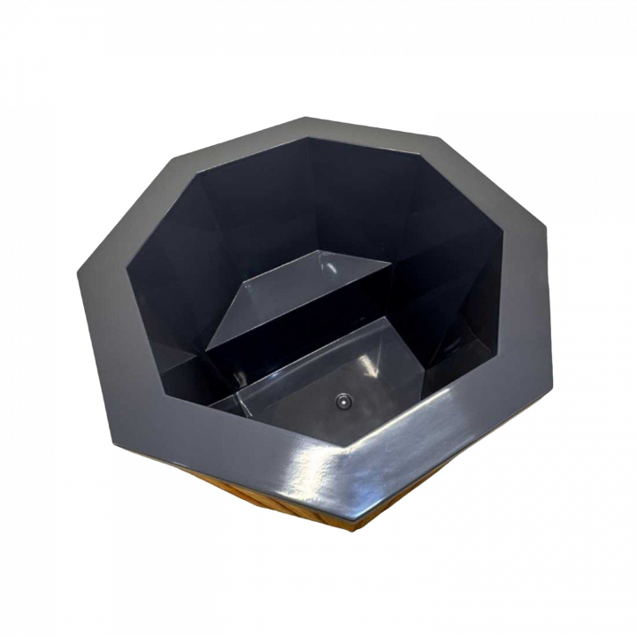 Vasca per immersione in acqua fredda con rivestimento in legno, 550 l