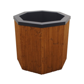 Vasca per immersione in acqua fredda con rivestimento in legno, 200 l 