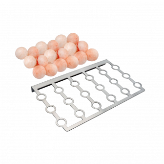 Sfere di sale SAUFLEX per saune – set da 18 pezzi con supporto