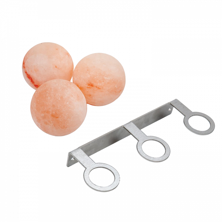 Palline di sale himalayano SAUFLEX, con supporto, 3 pezzi