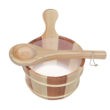 SAUFLEX secchio e mestolo in legno 4 l, pino, cedro - 1
