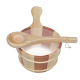SAUFLEX secchio e mestolo in legno 4 l, pino, cedro
